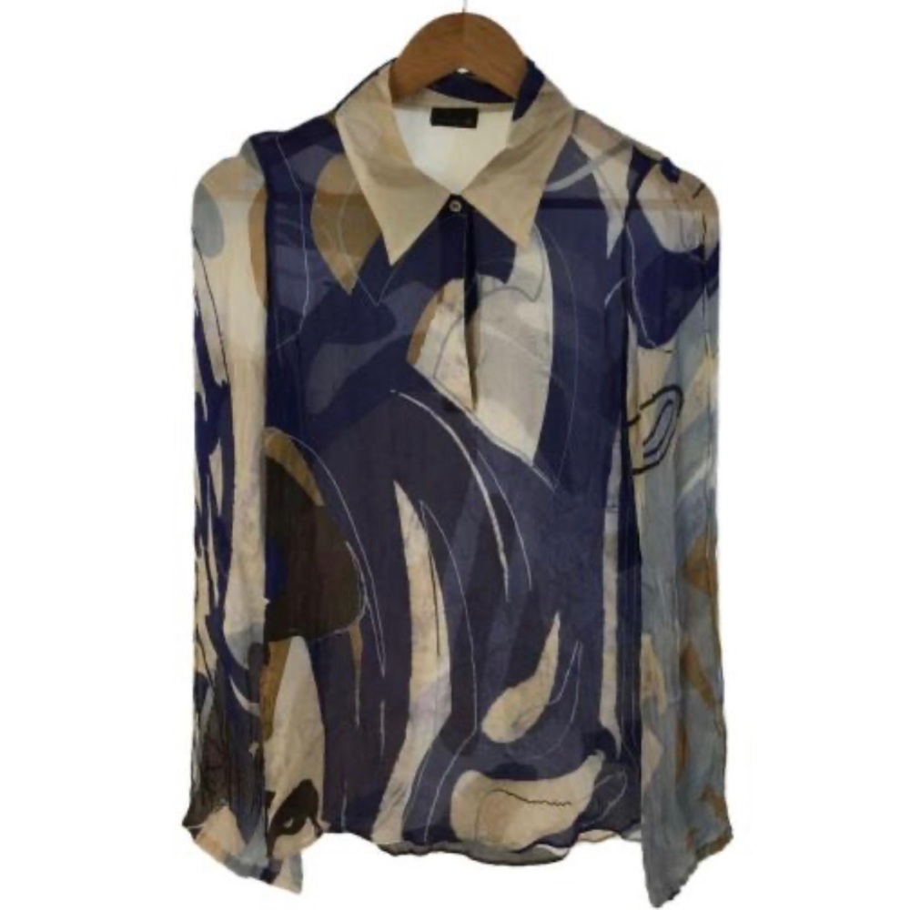 FENDI◆Pullover/long sleeve blouse/42/silk/multicolor/allover pattern